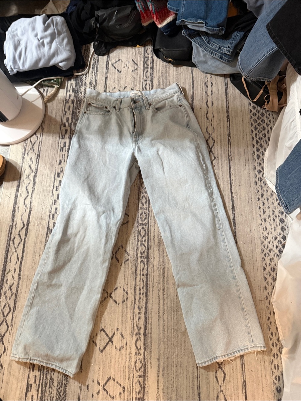 Abercrombie & Fitch Pale Blue Straight-Leg Jeans